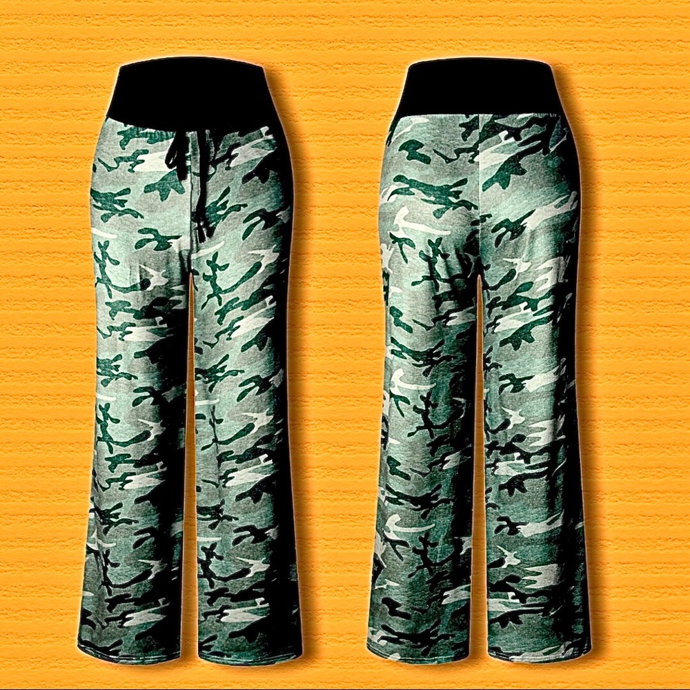 New camouflage wide leg lounge/palazzo pants - Picture 2 of 11